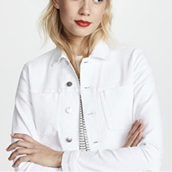L'AGENCE Celine Jacket Women's Medium White Jean Jacket - Picture 1 of 15